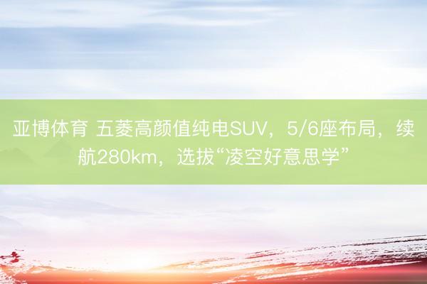 亚博体育 五菱高颜值纯电SUV，5/6座布局，续航280km，选拔“凌空好意思学”