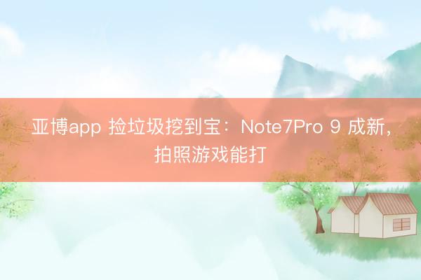 亚博app 捡垃圾挖到宝：Note7Pro 9 成新，拍照游戏能打