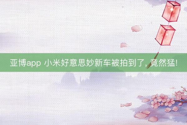 亚博app 小米好意思妙新车被拍到了， 竟然猛!