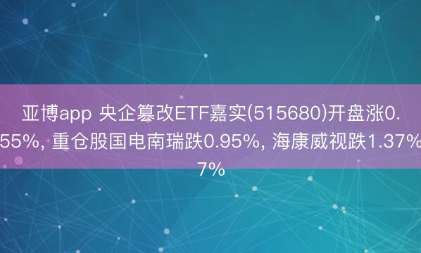 亚博app 央企篡改ETF嘉实(515680)开盘涨0.55%, 重仓股国电南瑞跌0.95%, 海康威视跌1.37%