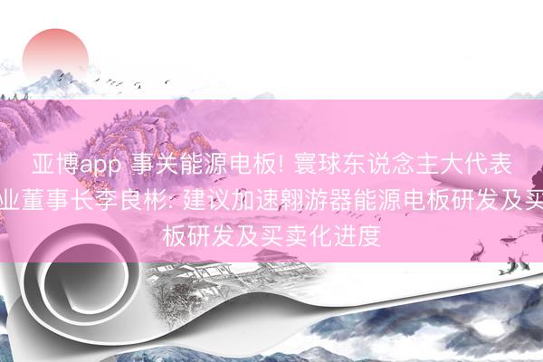 亚博app 事关能源电板! 寰球东说念主大代表、赣锋锂业董事长李良彬: 建议加速翱游器能源电板研发及买卖化进度